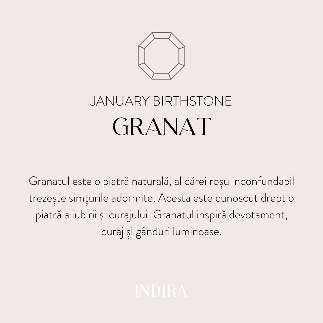 Bracelet en argent Birthstone Golden January - Grenat - Indira