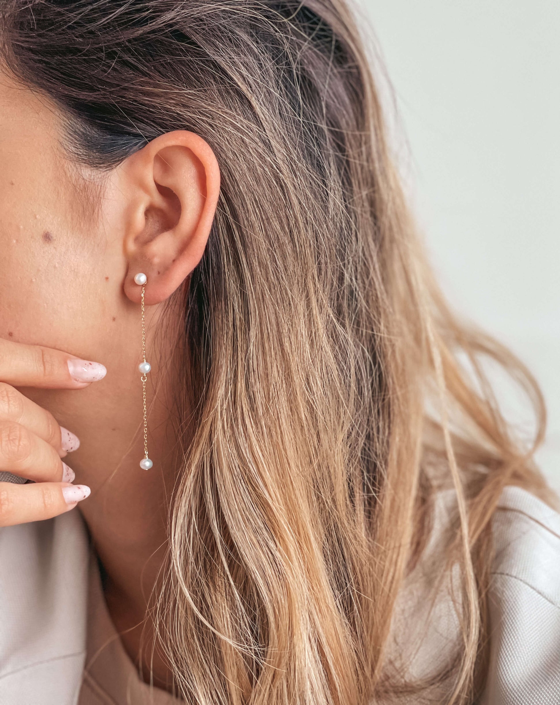 Boucles d'oreilles en argent Golden Leilani - Perles Naturelles - Indira