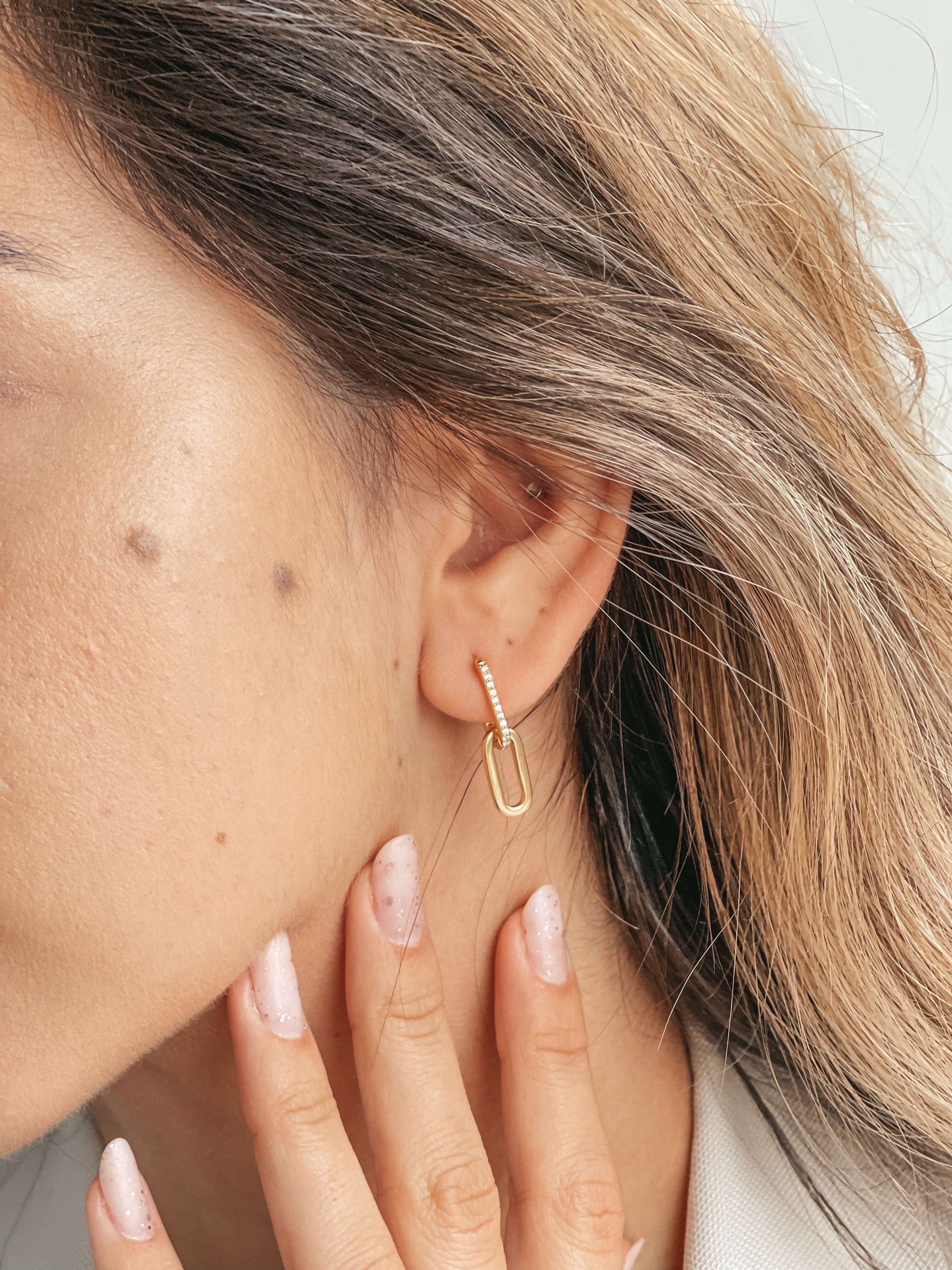 Boucles d'oreilles en argent Golden Jessica - Zirconium - Indira