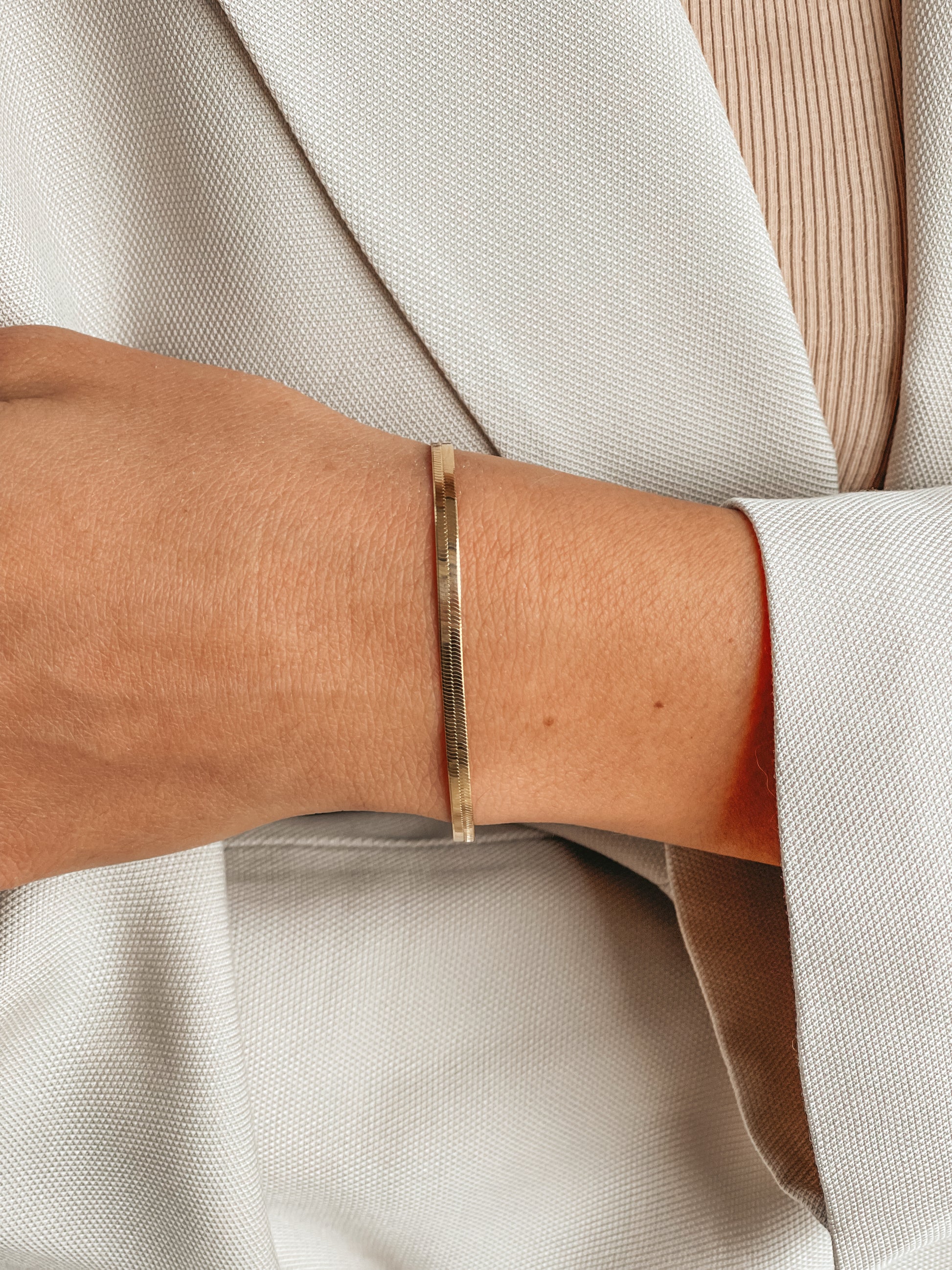 Bracelet en argent Golden Herringbone - Indira