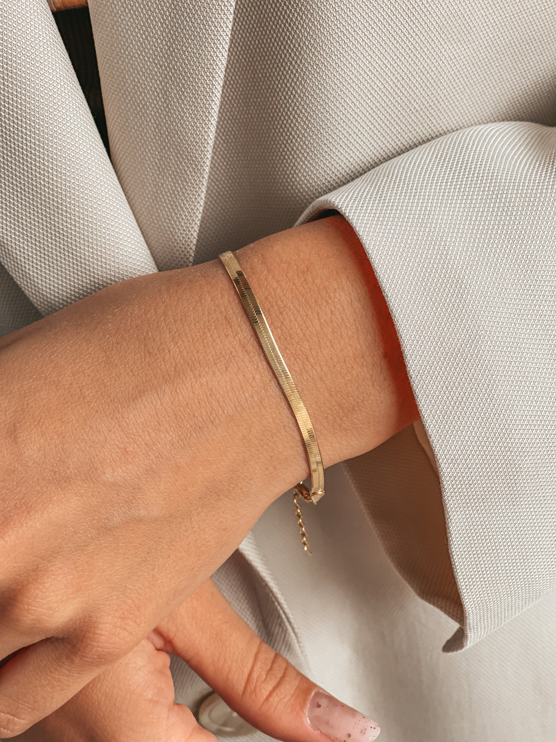 Bracelet en argent Golden Herringbone - Indira
