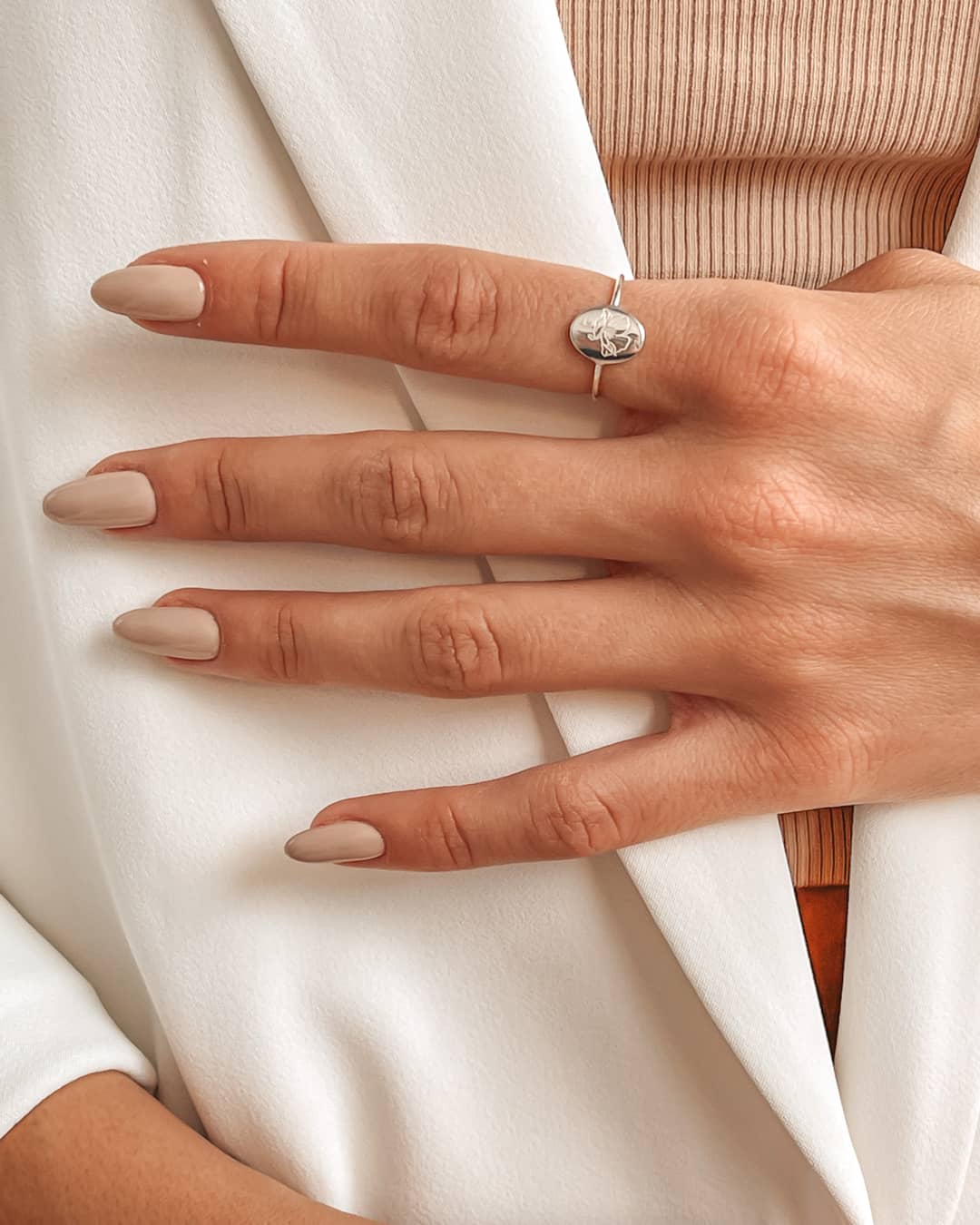 Bague en argent Birth Flower - Août Poppy - Indira