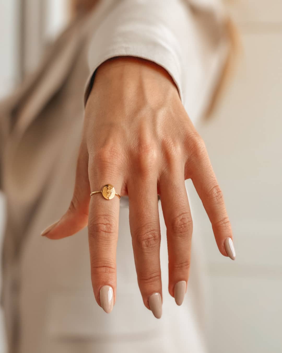 Bague en argent Birth Flower Golden - Août Coquelicot - Indira