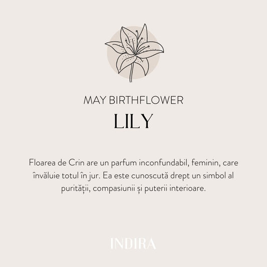 Brățară șnur din aur alb Birth Flower - May Lily - Indira