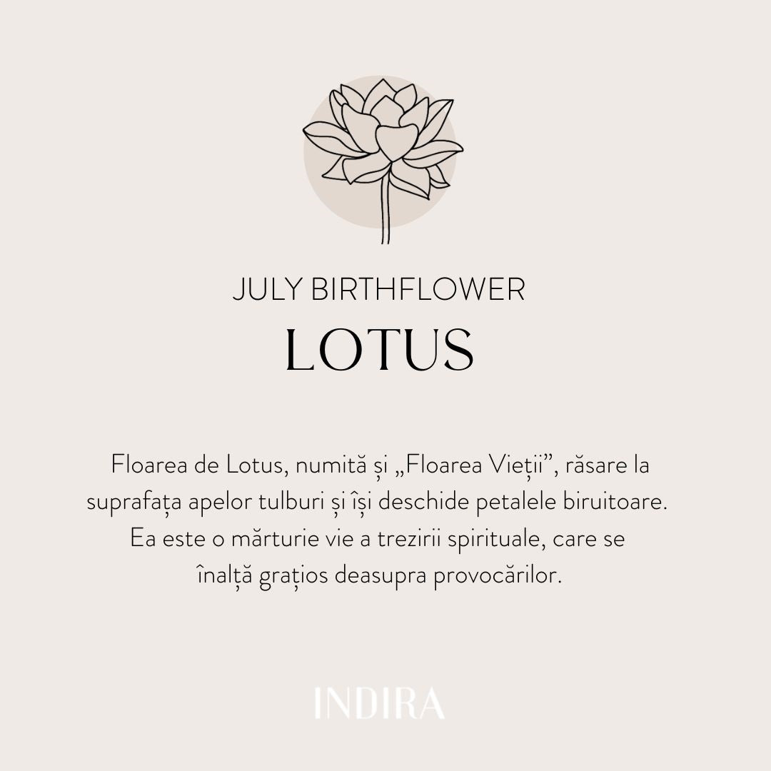 Pendentif en or Fleur de Naissance - Juillet Lotus - Indira