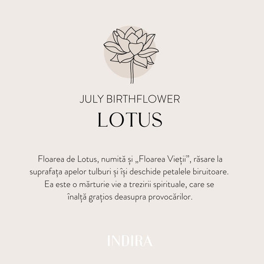 Brățară șnur din argint Silver BirthFlower - July Lotus - Indira