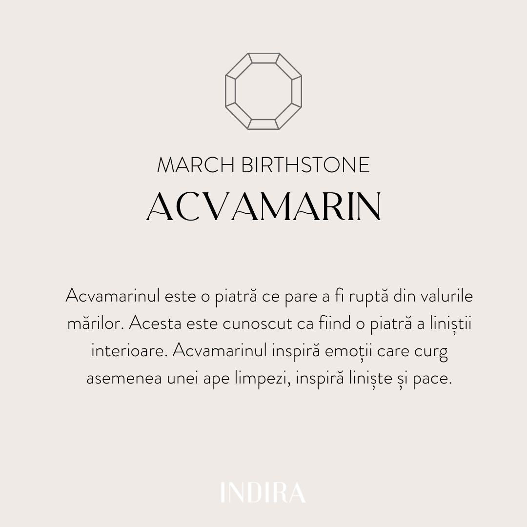 Bracelet en argent Birthstone Golden March - Aigue-marine - Indira