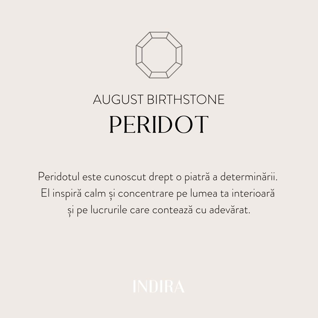 Bracelet en argent Birthstone Golden Août - Péridot - Indira