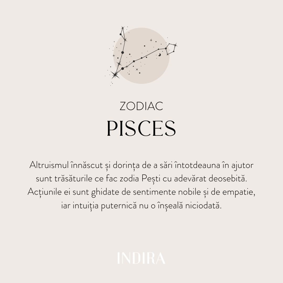 Collier en argent Golden Zodiac - Poissons - Indira