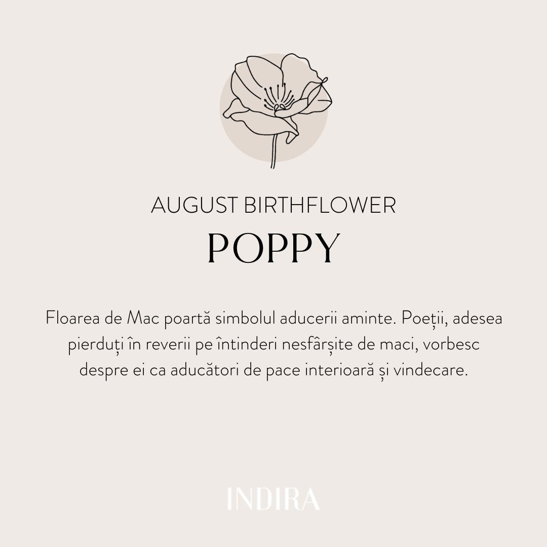 Pendentif en or blanc Birth Flower - Août Poppy - Indira