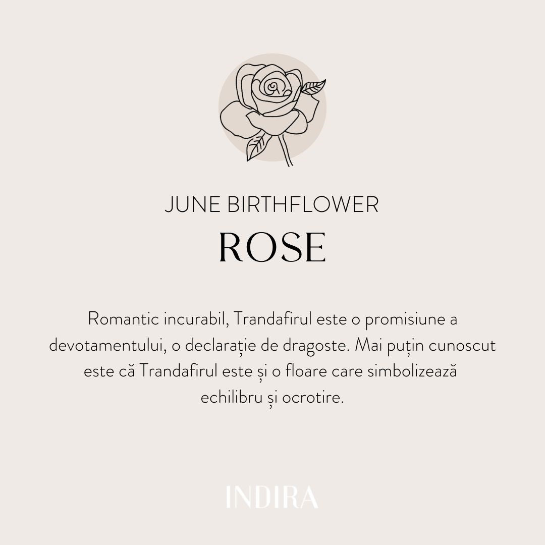 Bague en argent Birth Flower Golden - Rose de Juin - Indira