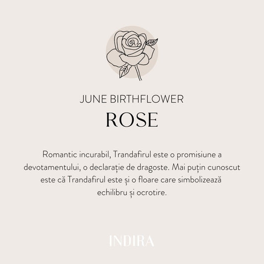 Brățară șnur din argint Silver BirthFlower - June Rose - Indira