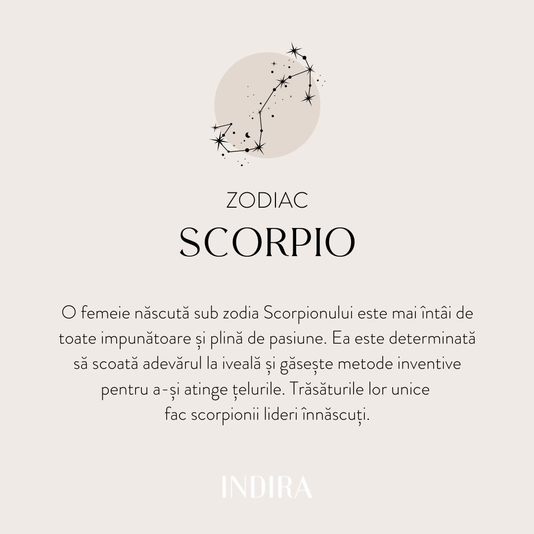 Colier din argint Golden Zodiac - Scorpio - Indira