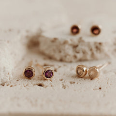 Boucles d'oreilles en pierre de naissance