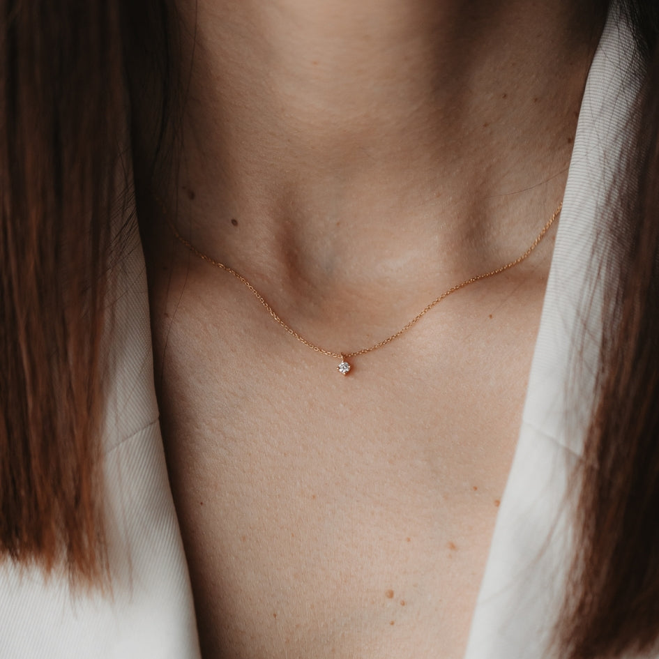 Collier en Or Intemporel - Diamant 0,05 CT