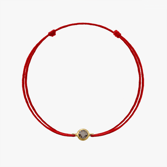 Brățară șnur din argint Birthstone Golden Cuarț Fumuriu