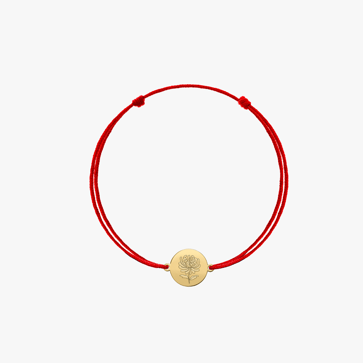 Bracelet corde pour enfants en or Birth Flower - Novembre Chrysanthème - Indira
