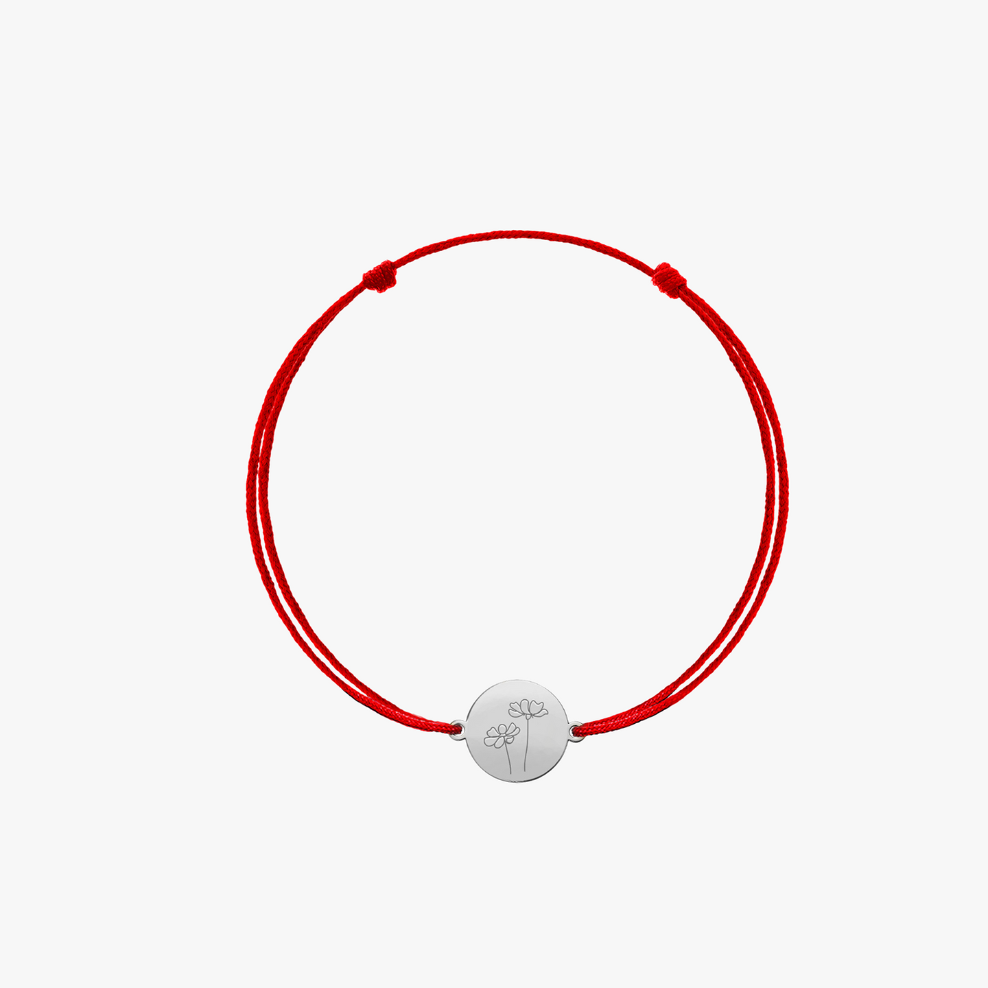 Bracelet cordon pour enfants en or blanc Birth Flower - Octobre Cosmos - Indira