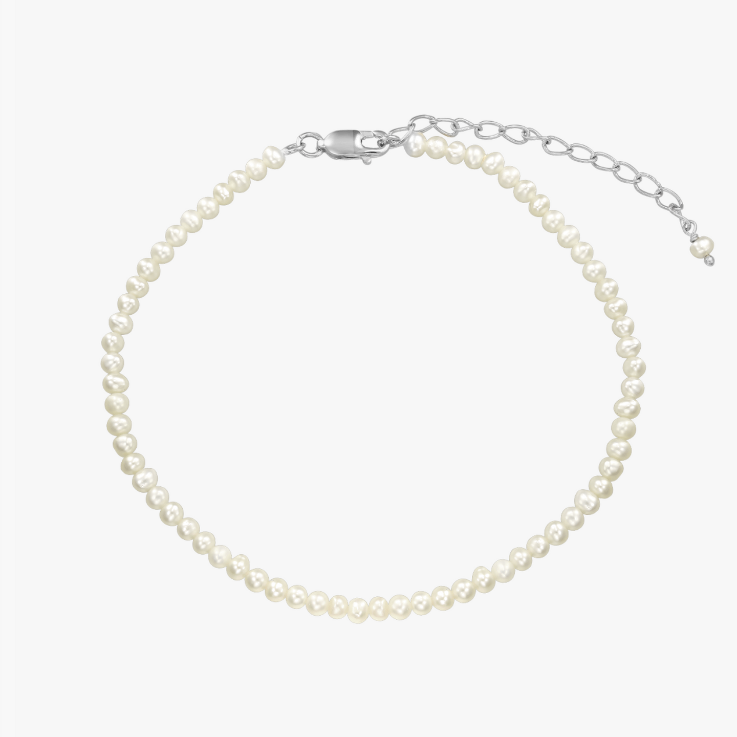Chaîne de cheville en argent Finesse - Perles naturelles - Indira