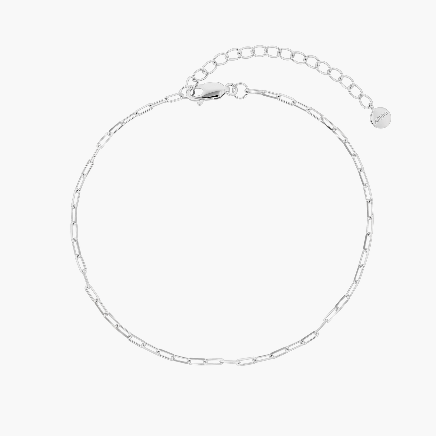 Chaîne de cheville en argent Paperclip - Indira