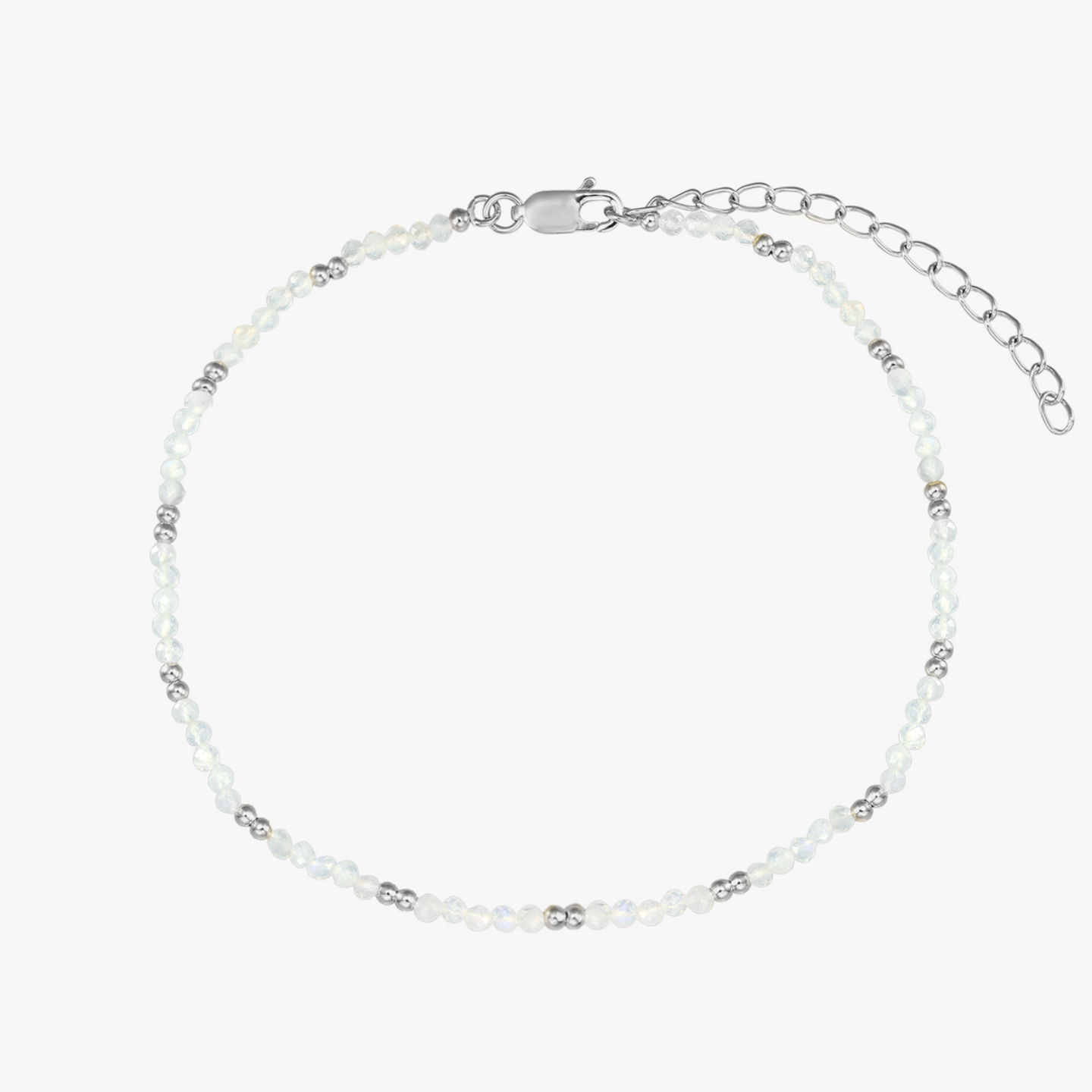 Chaîne de cheville en argent SummerScape – Pierre de Lune - Indira