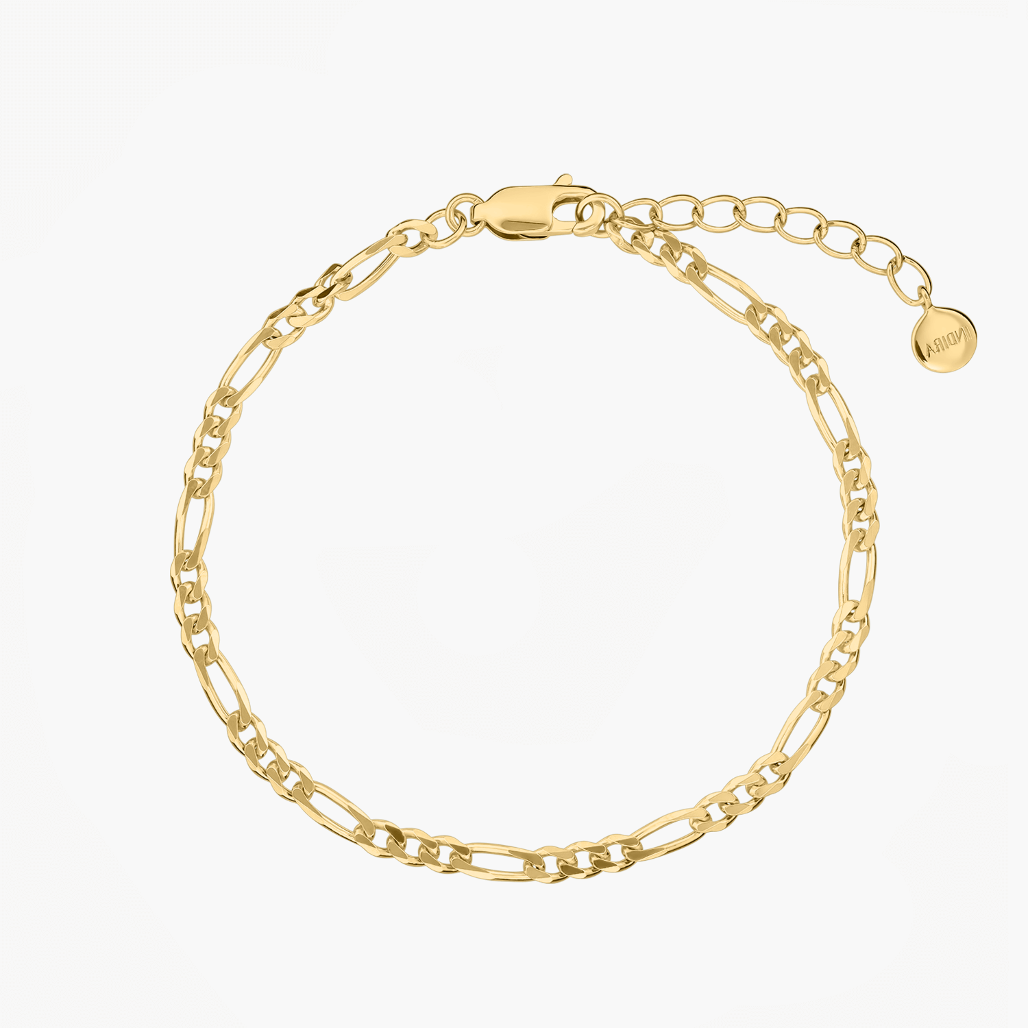 Bracelet argent Figaro doré