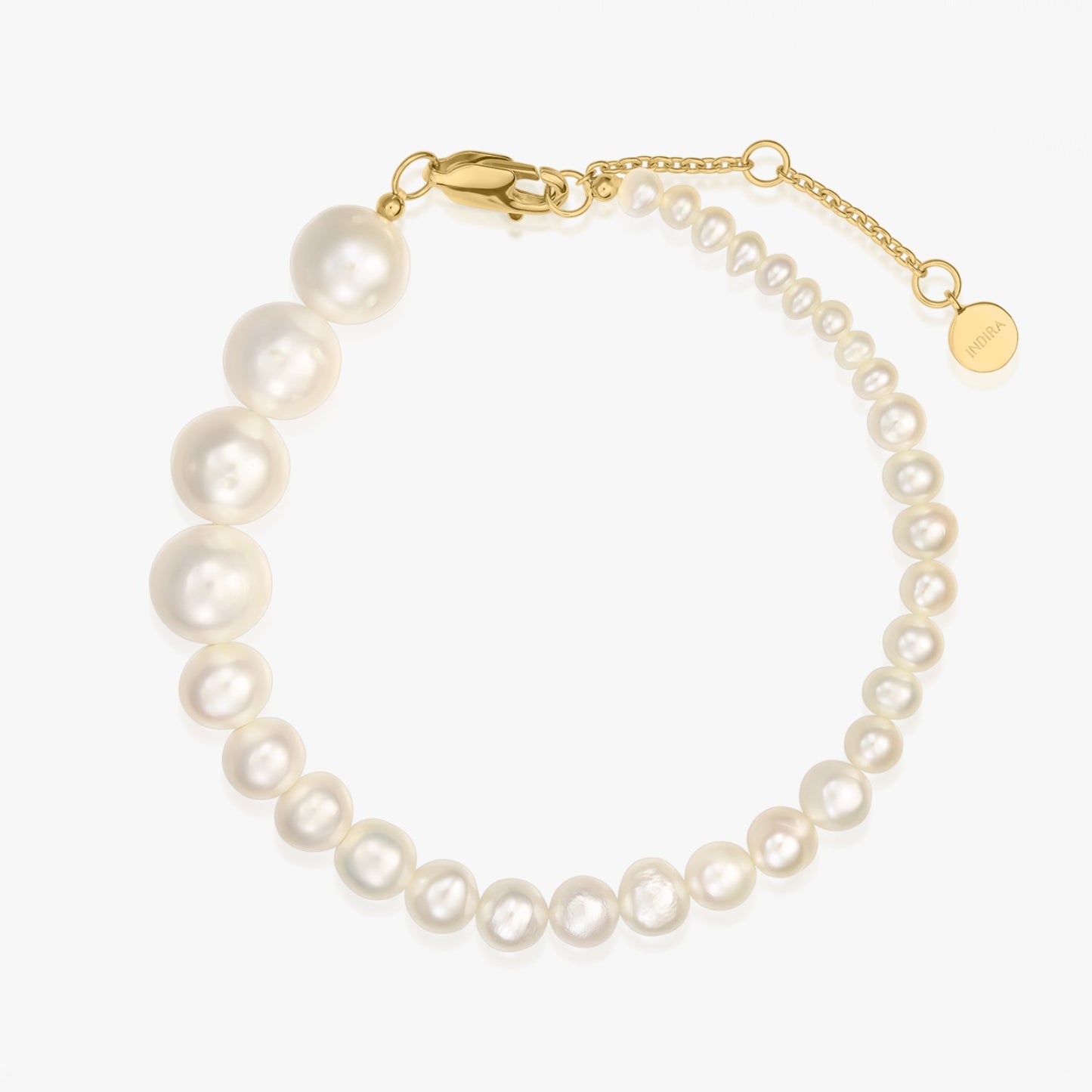 Bracelet Argenté Crescendo Doré - Perles Naturelles
