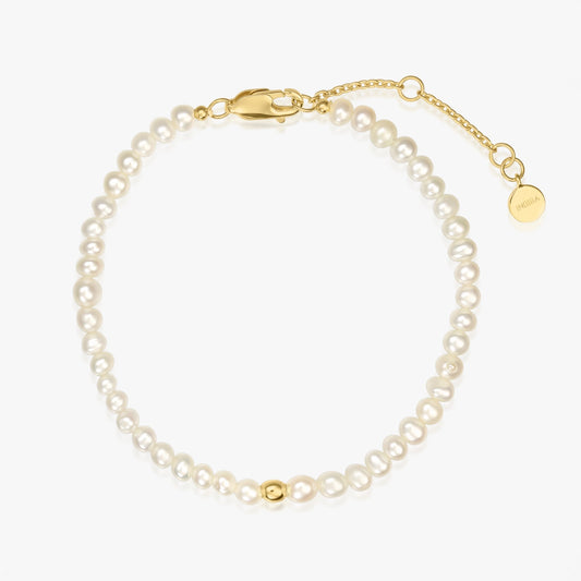 Bracelet en Argent Glamour Doré - Perles Naturelles