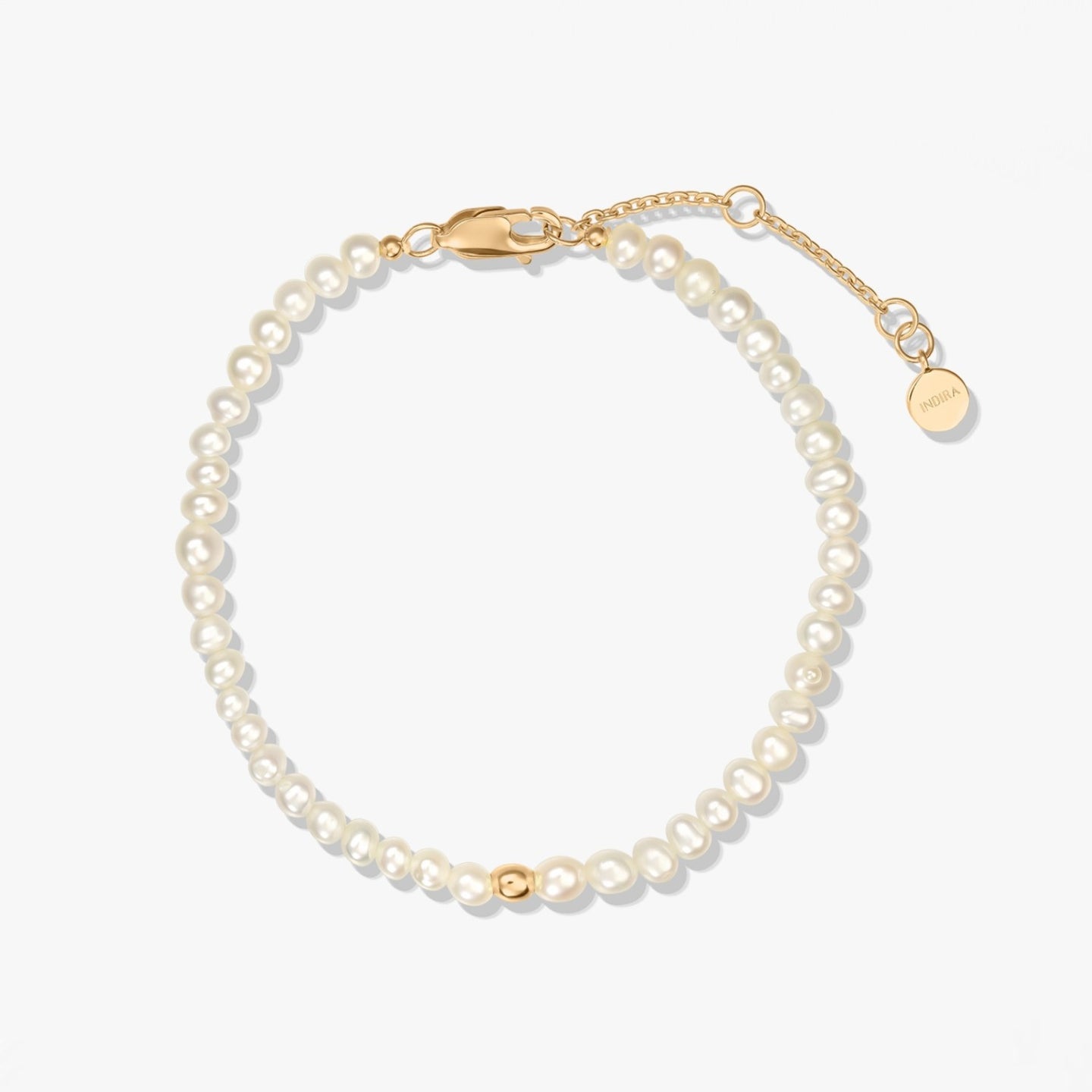 Bracelet Argenté Glamour Doré - Perles Naturelles