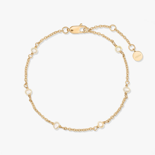 Bracelet en Argent avec Perles d'Or - Perles Naturelles