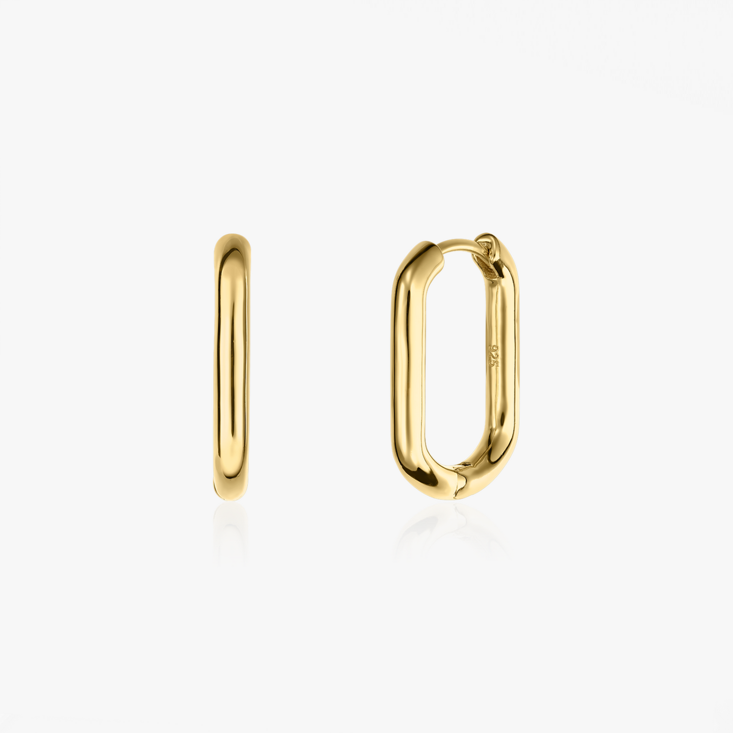 Boucles d'oreilles en argent Golden Square Hoops - Indira