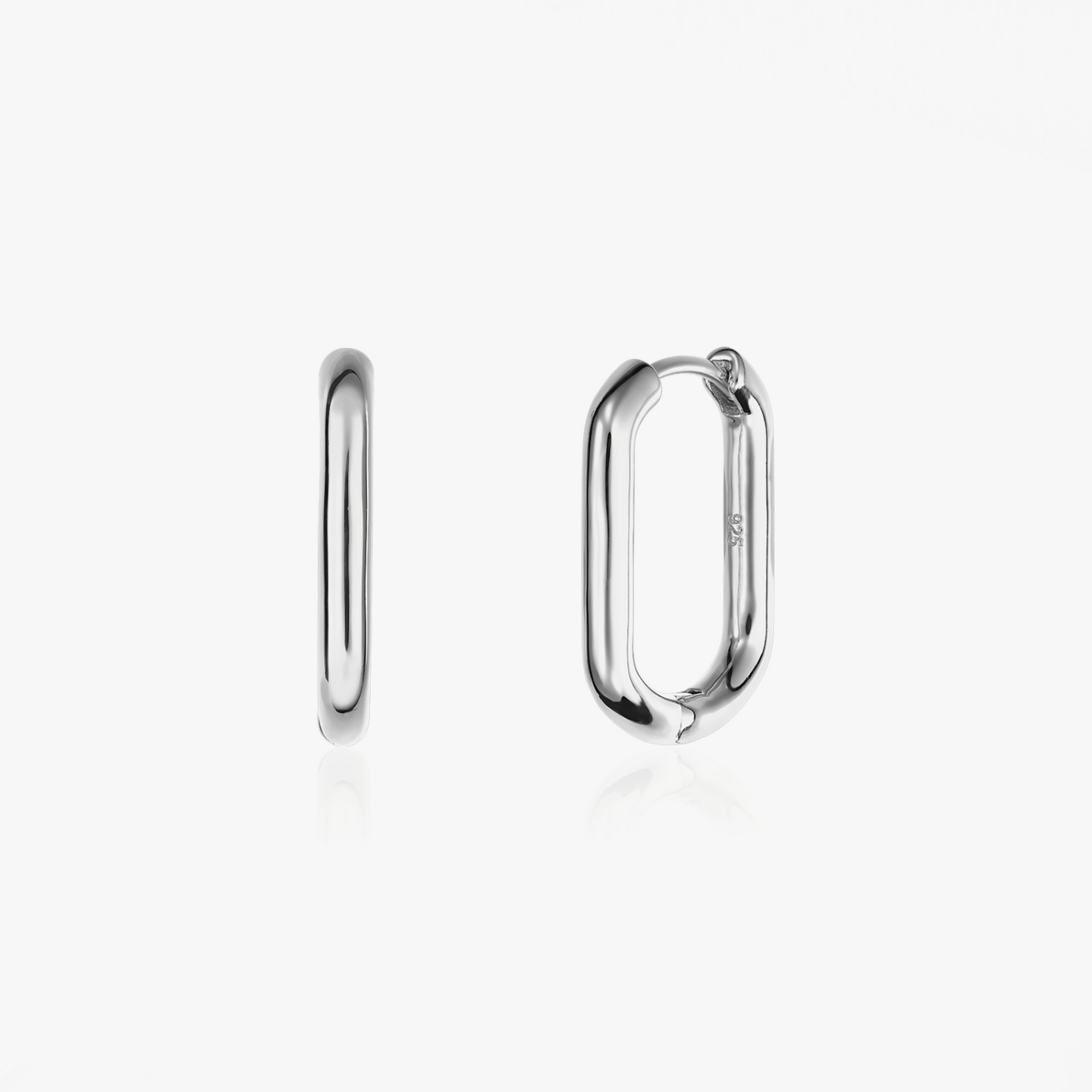Boucles d'oreilles en argent Square Hoops - Indira
