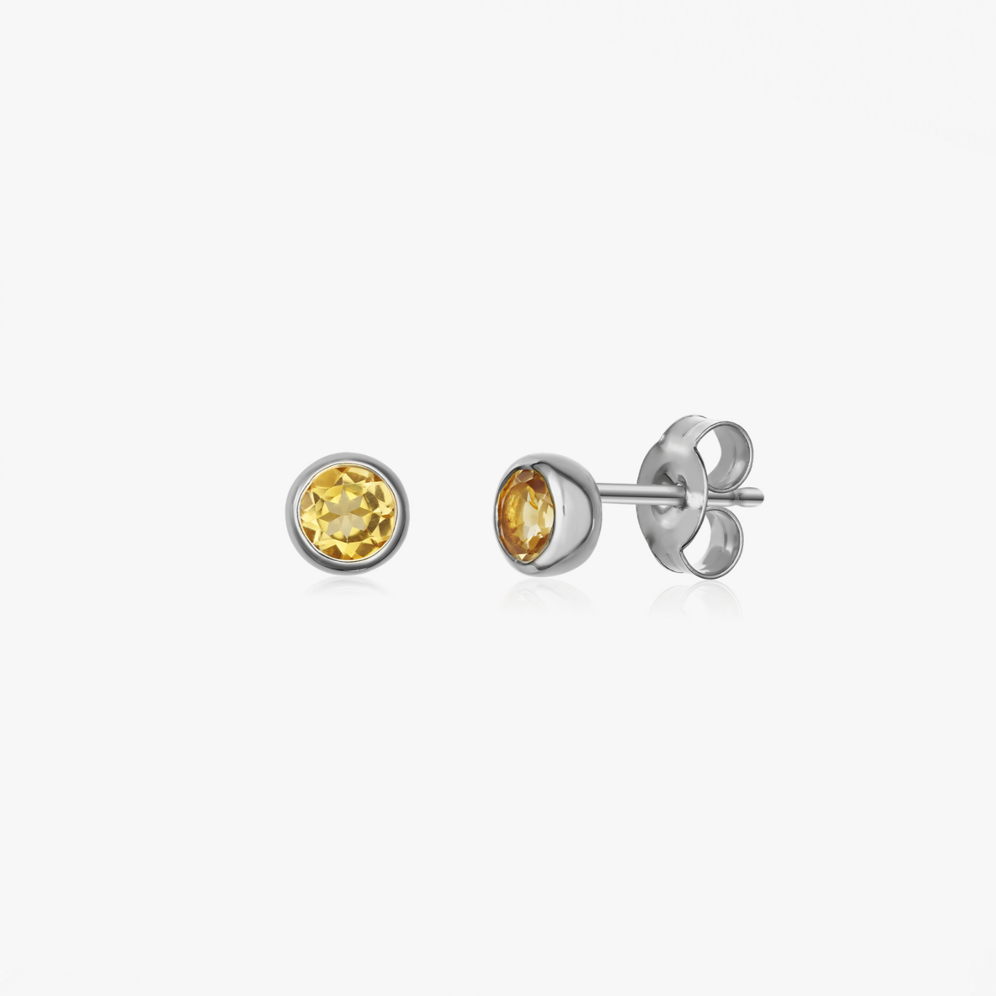 Boucles d'oreilles en argent Birthstone Novembre - Citrine - Indira