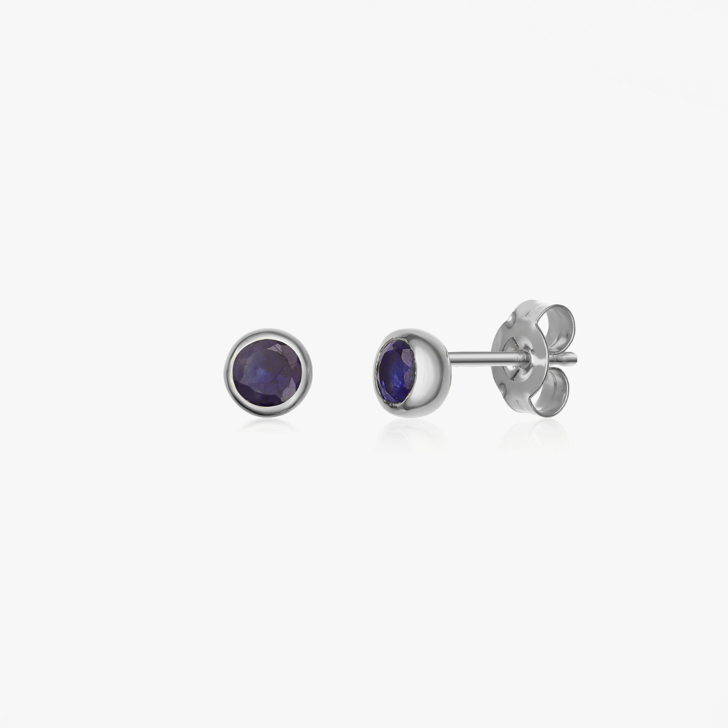 Boucles d'oreilles en argent Pierre de naissance Septembre - Saphir - Indira