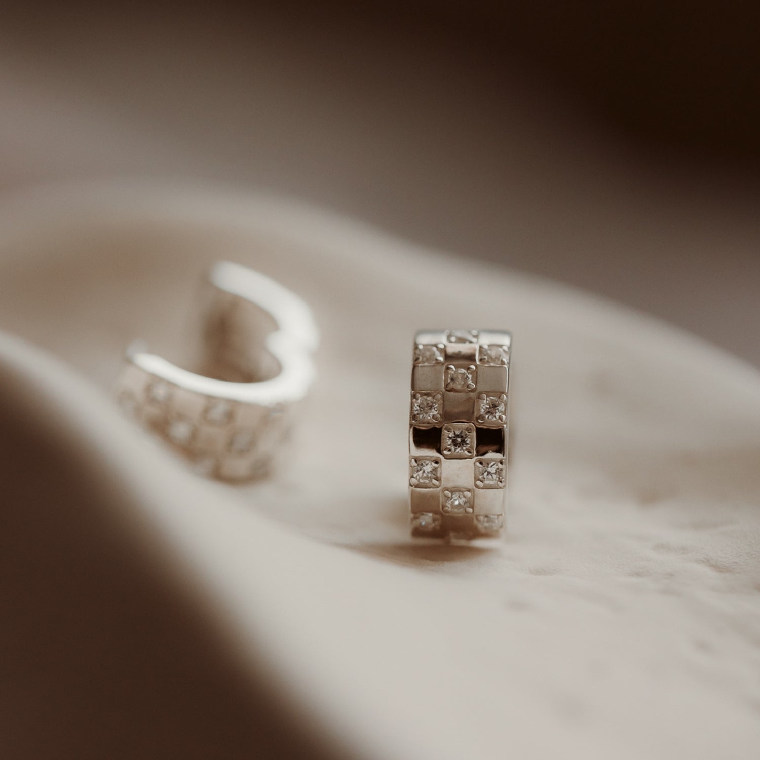 Boucles d'oreilles en argent cercle - Zirconium