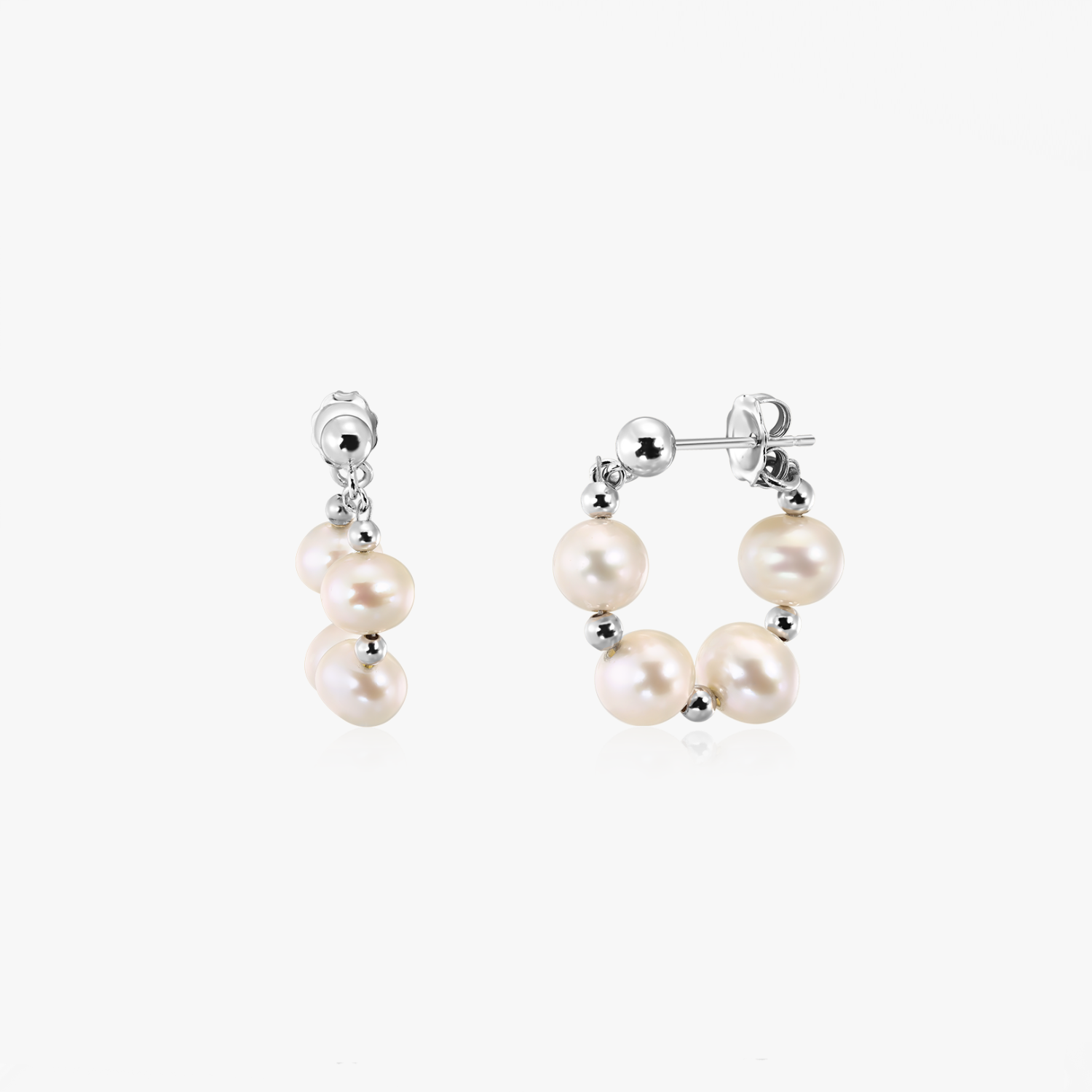 Boucles d'oreilles en argent Cleo - Perle naturelle - Indira