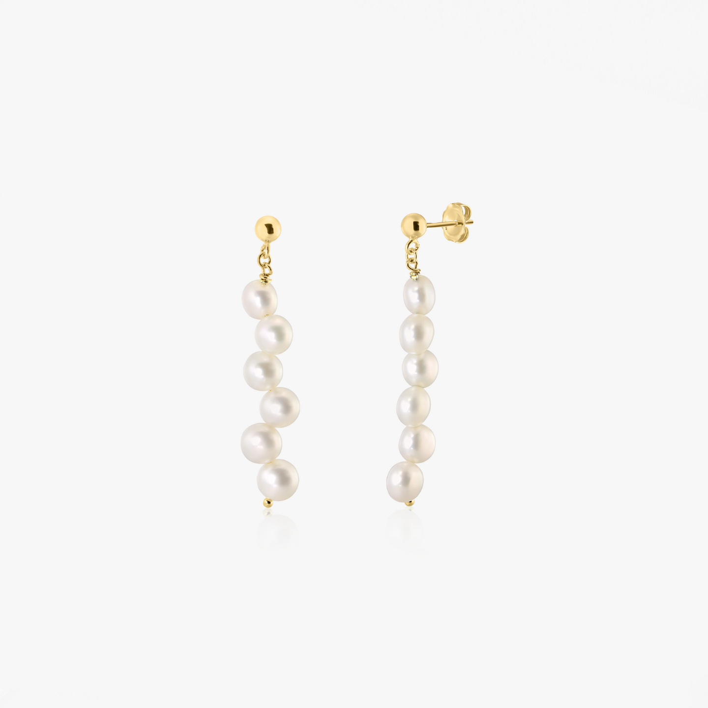 Boucles d'oreilles en argent Golden Harmony - Perles naturelles - Indira
