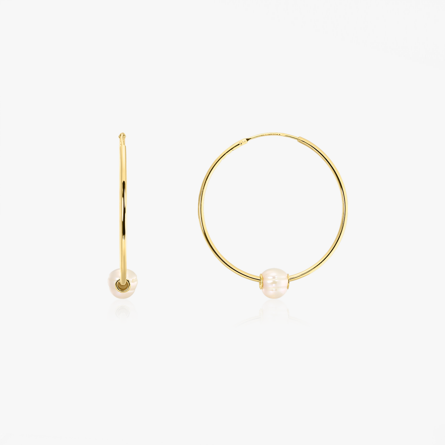 Boucles d'oreilles en argent Golden Ines - Perle Naturelle - Indira