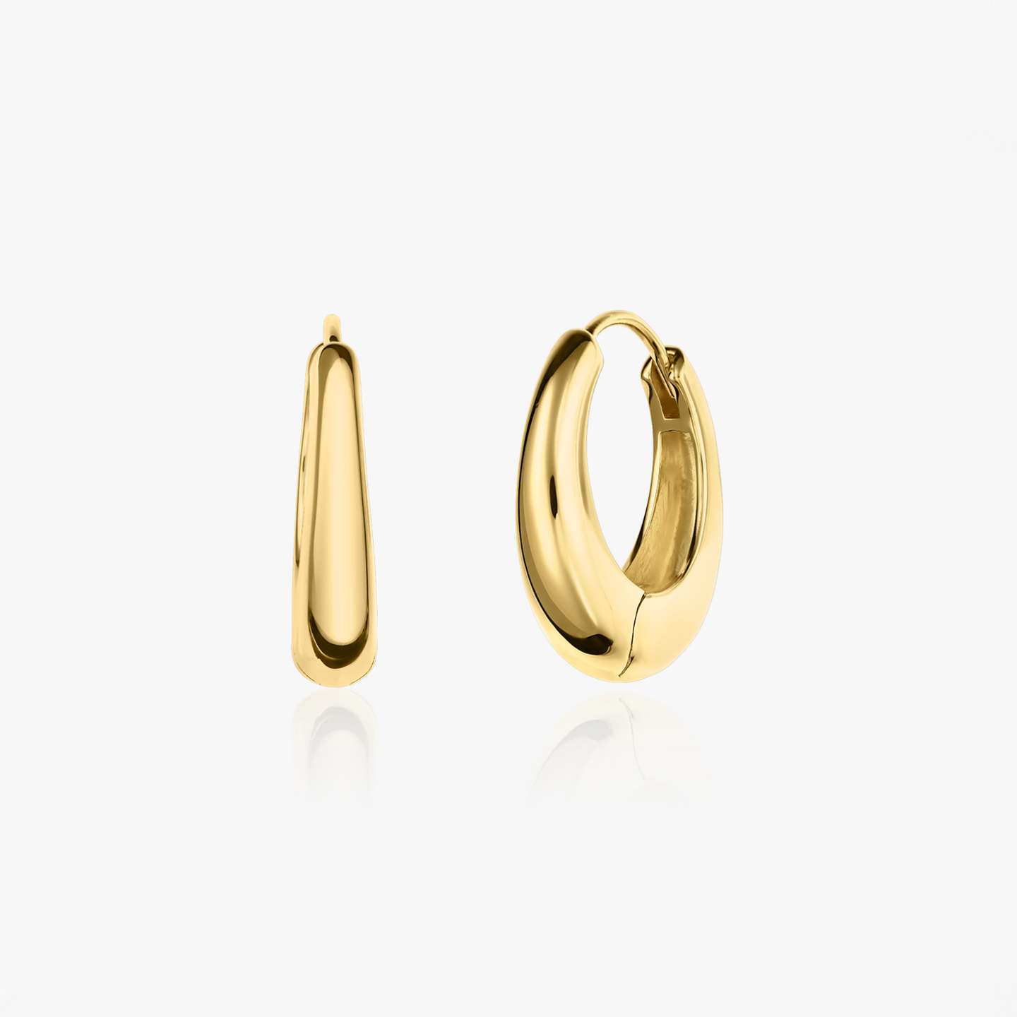 Boucles d'oreilles en argent Golden Maxi Dome - Indira