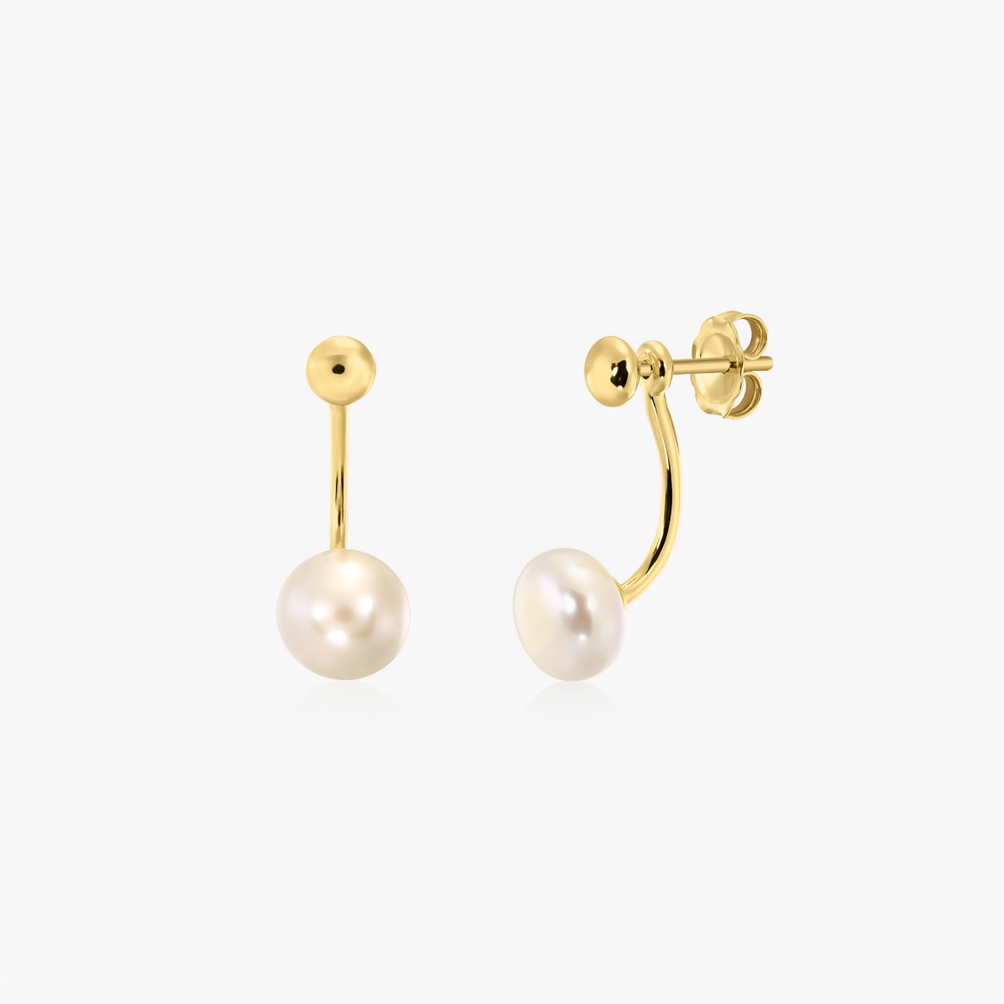 Boucles d'oreilles en argent Golden Pearl Jacket - Perles naturelles - Indira