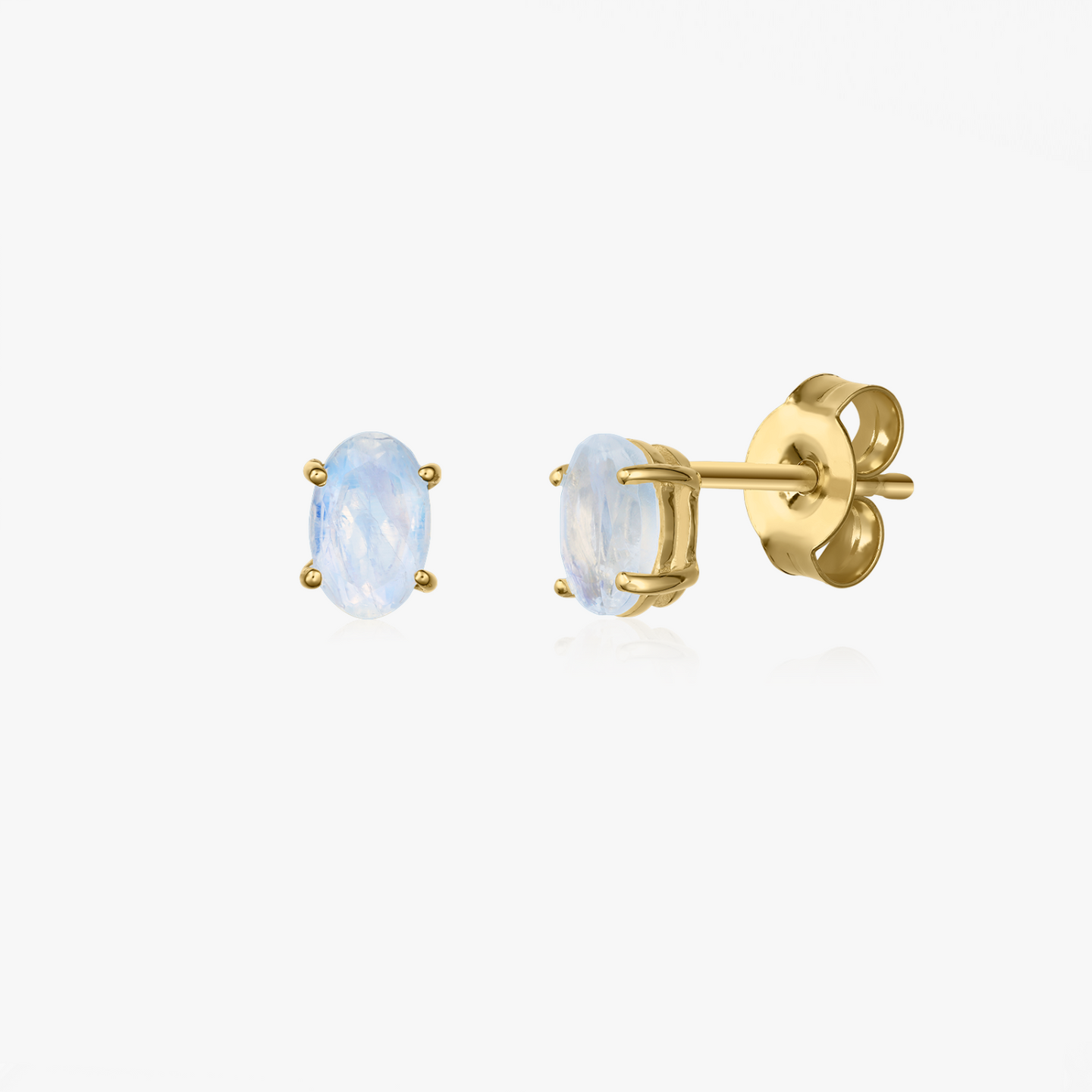 Boucles d'oreilles en argent Golden Reina - Pierre de Lune - Indira