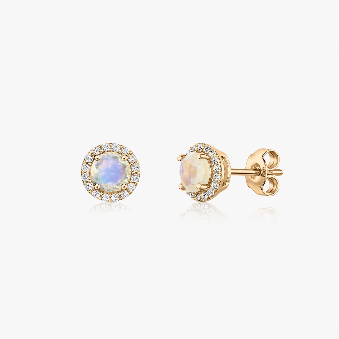 Boucles d'oreilles Keira Golden en argent - Pierre de Lune
