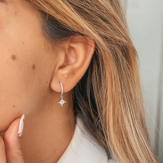 Boucles d'oreilles en argent North Star - Zirconium - Indira