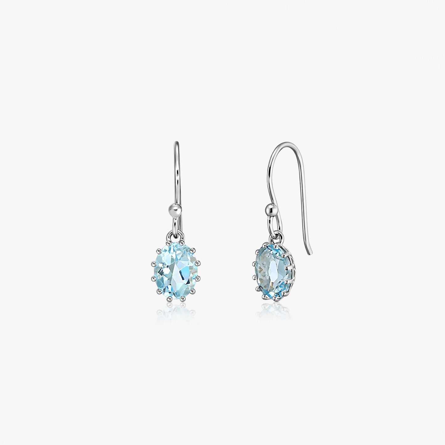 Boucles d'oreilles en argent Serene - Topaze bleue
