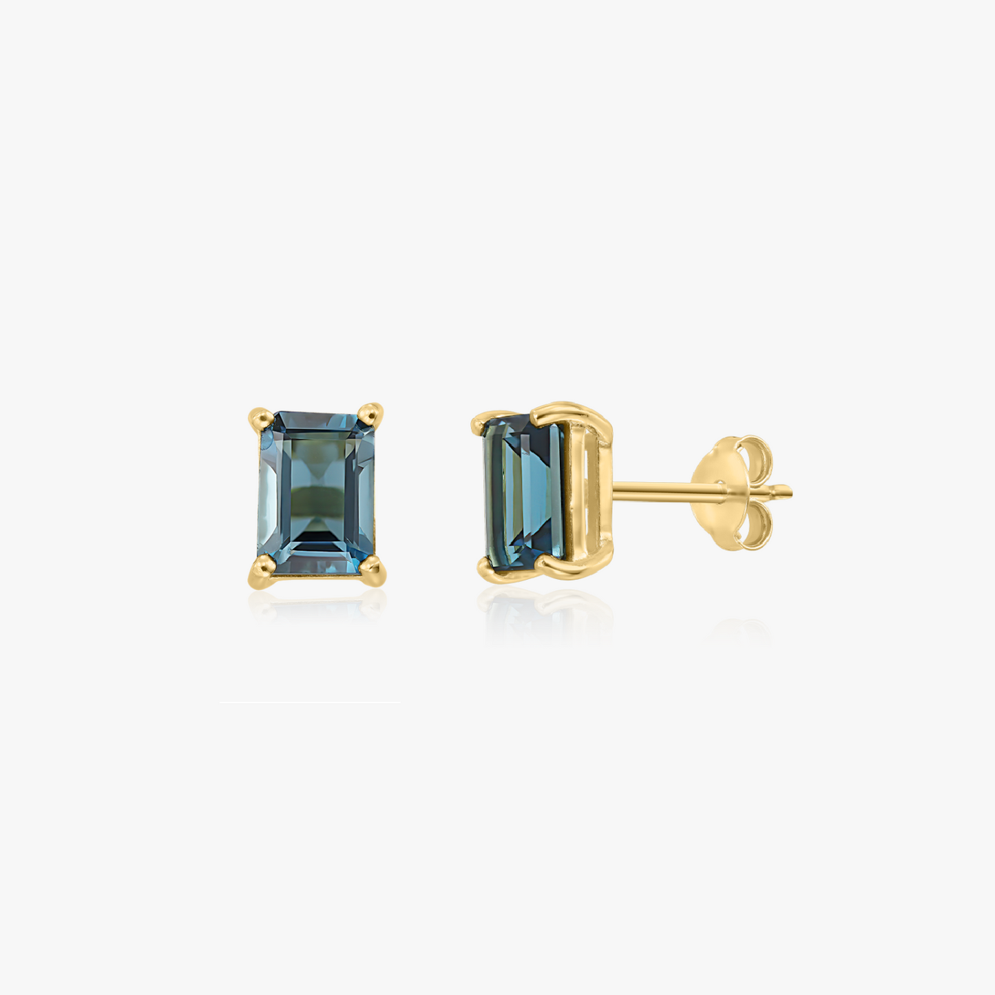 Boucles d'oreilles Valentina en argent 925 plaqué or jaune - Topaz Blue Sky