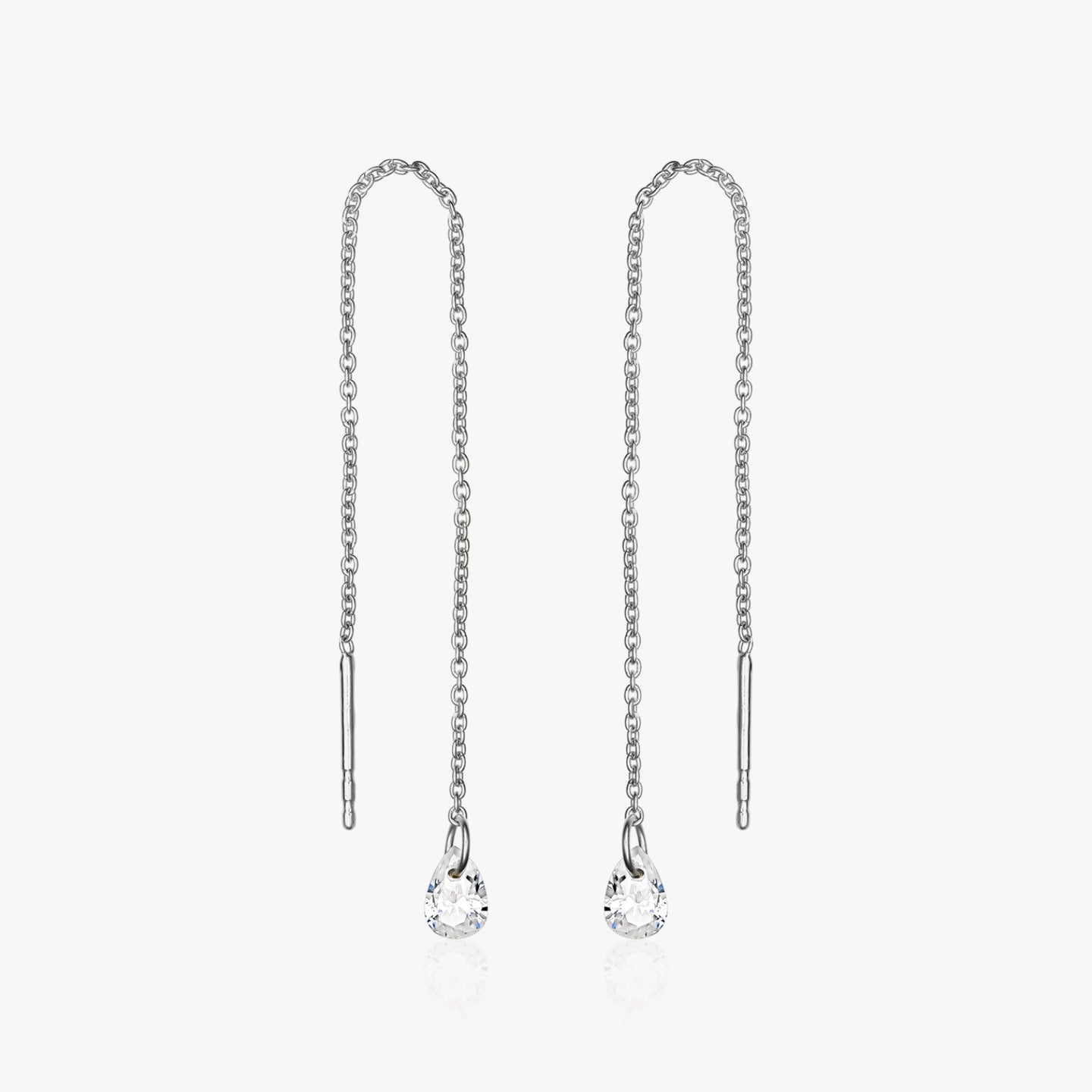 Boucles d'oreilles en argent Solitaire - Zirconium - Indira