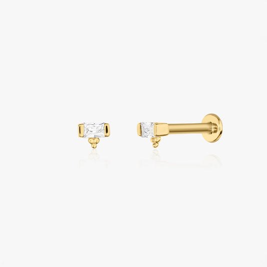 Boucles d'Oreilles Labret en Or Jaune Éclat - Zircon