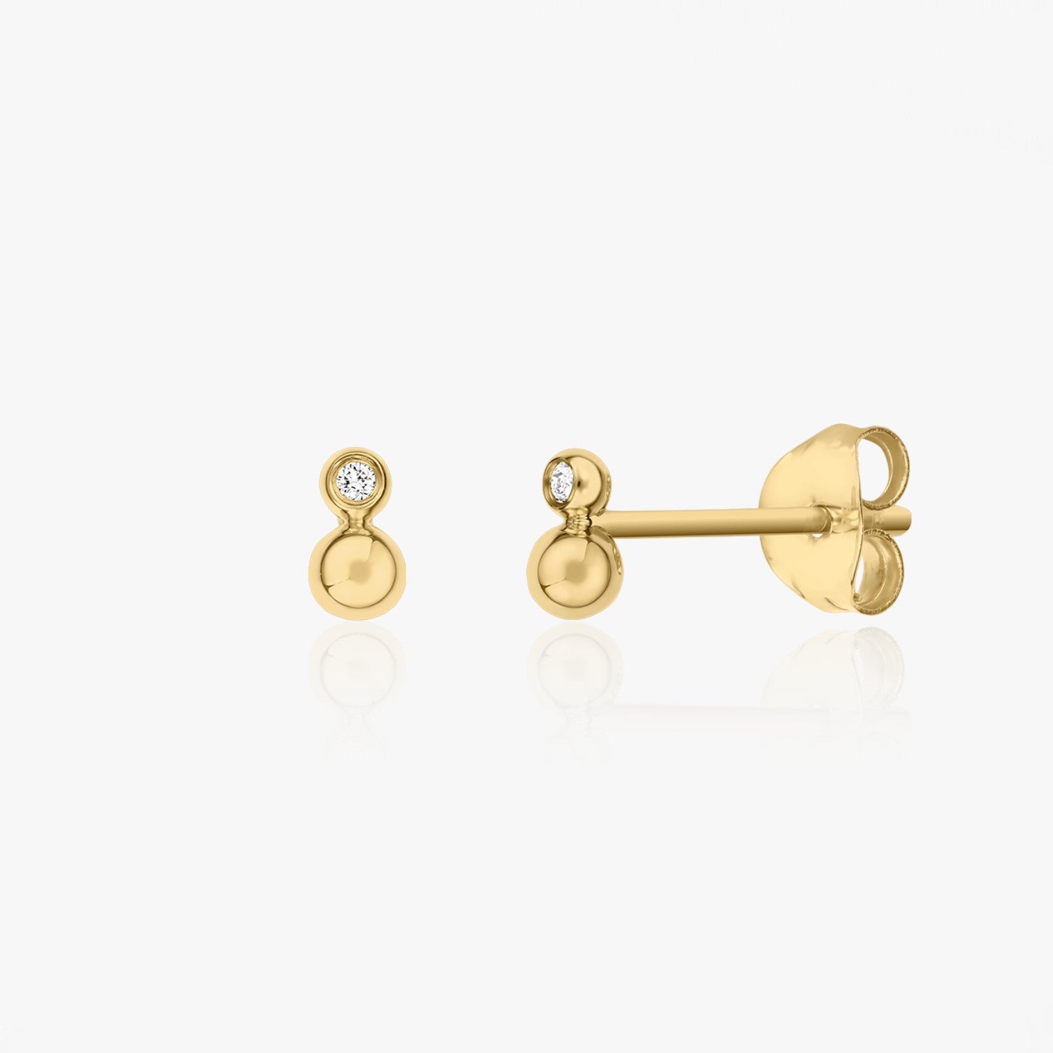 Boucles d'Oreilles Or Jaune Larme - Diamants