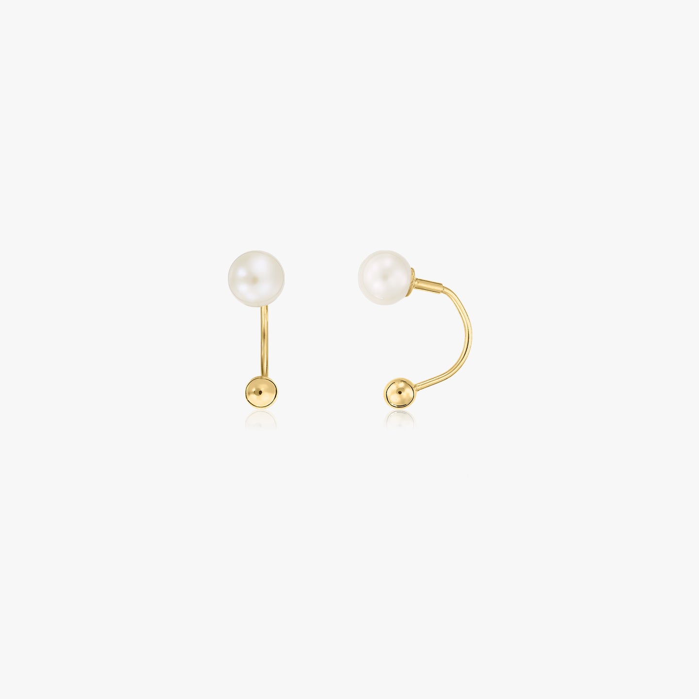 Boucles d'oreilles en or Pearl Ear Jacket - Perles naturelles - Indira