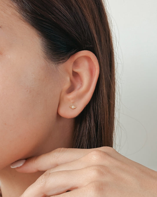 Boucles d'Oreilles Labret en Or Jaune Gold Eye - Zirconium